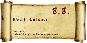 Bácsi Barbara névjegykártya