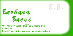 barbara bacsi business card